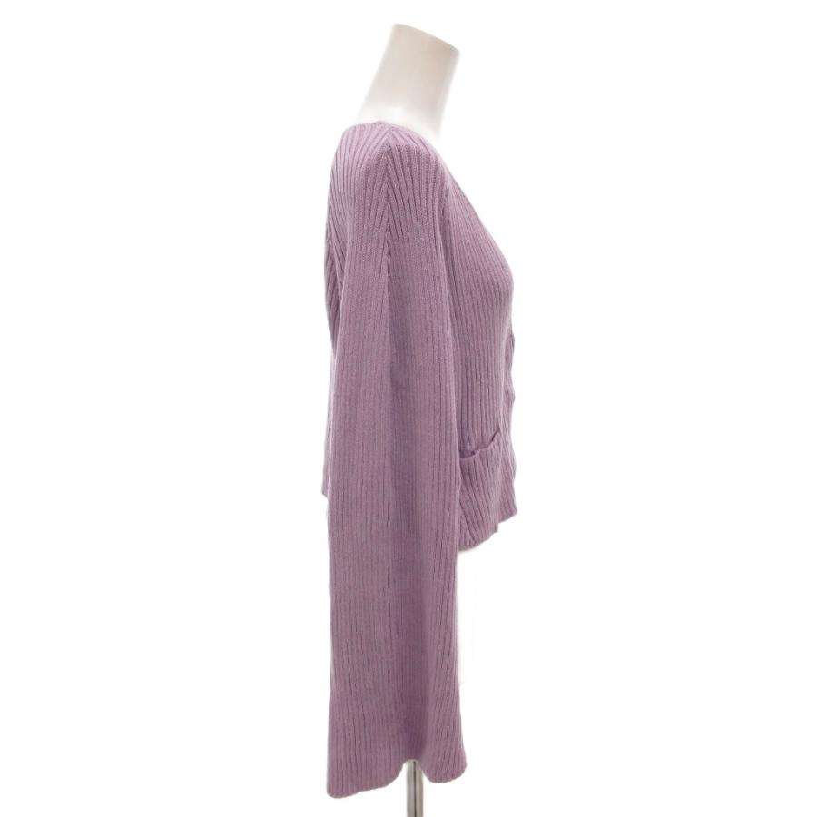 マメクロゴウチ 22SS カーディガン リネン 1 紫 マメクロゴウチ Mame Kurogouchi 22SS Washable Linen Knitted Cardiga