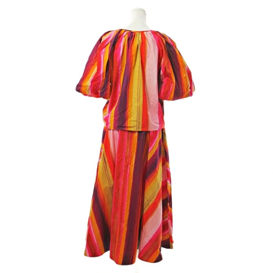 【中古】エムエスジーエム MSGM 美品 23SS 総柄 セットアップ 半袖 バルーン袖 ブラウス ロング スカート 36 エムエスジーエム MSGM 美品 23SS 総柄 セットアップ 半袖 バルーン袖