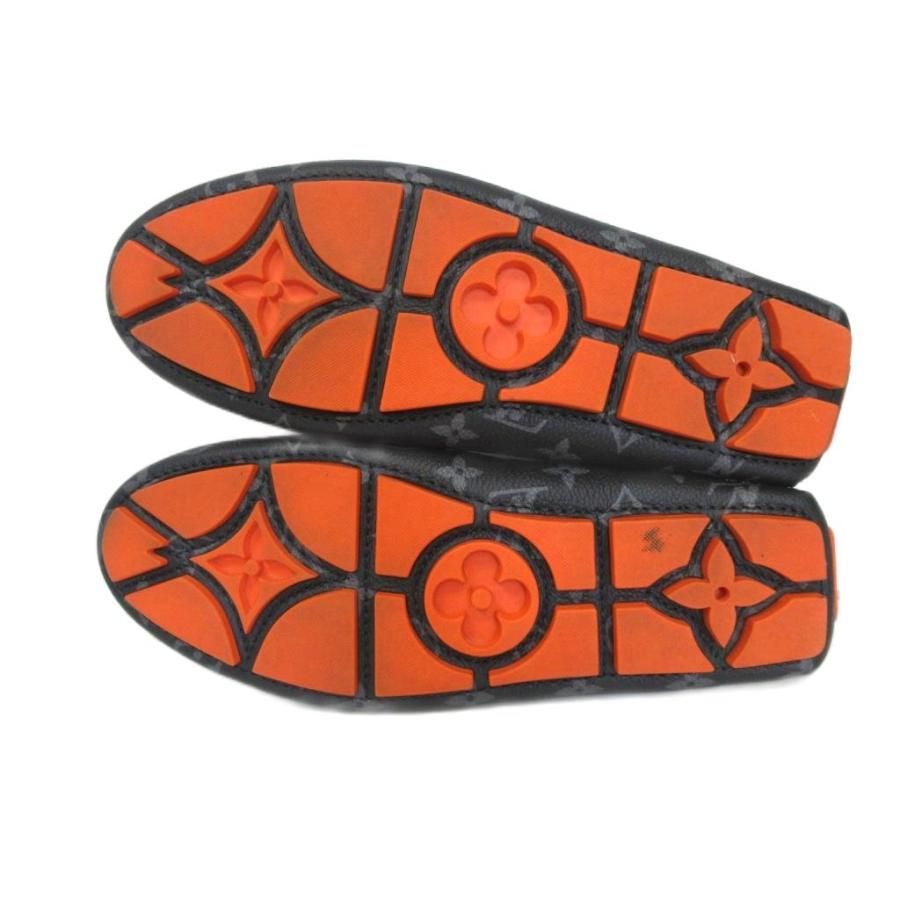 【中古】ルイヴィトン 極美品 LV ドライバー ローファー モノグラム エクリプス 1AAF2W ブラック M 6.5 ■MNK1 LOUIS VUITTON（ルイ・ヴィトン） 極美品 LV ドライバー ローファー