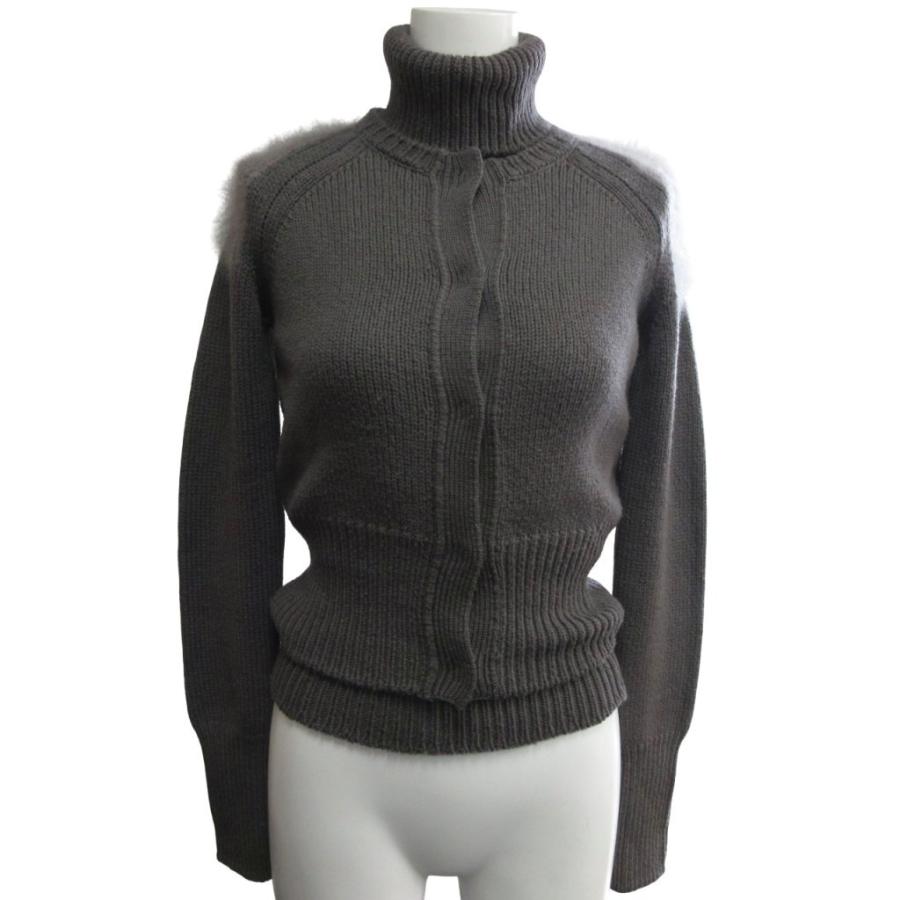 【中古】ボッテガヴェネタ 希少 ウールアンゴラ アンサンブル ニットカーディガン セーター グレー 38 IBO82 BOTTEGA VENETA（ボッテガ・ヴェネタ） 希少 レア ウールアンゴラ