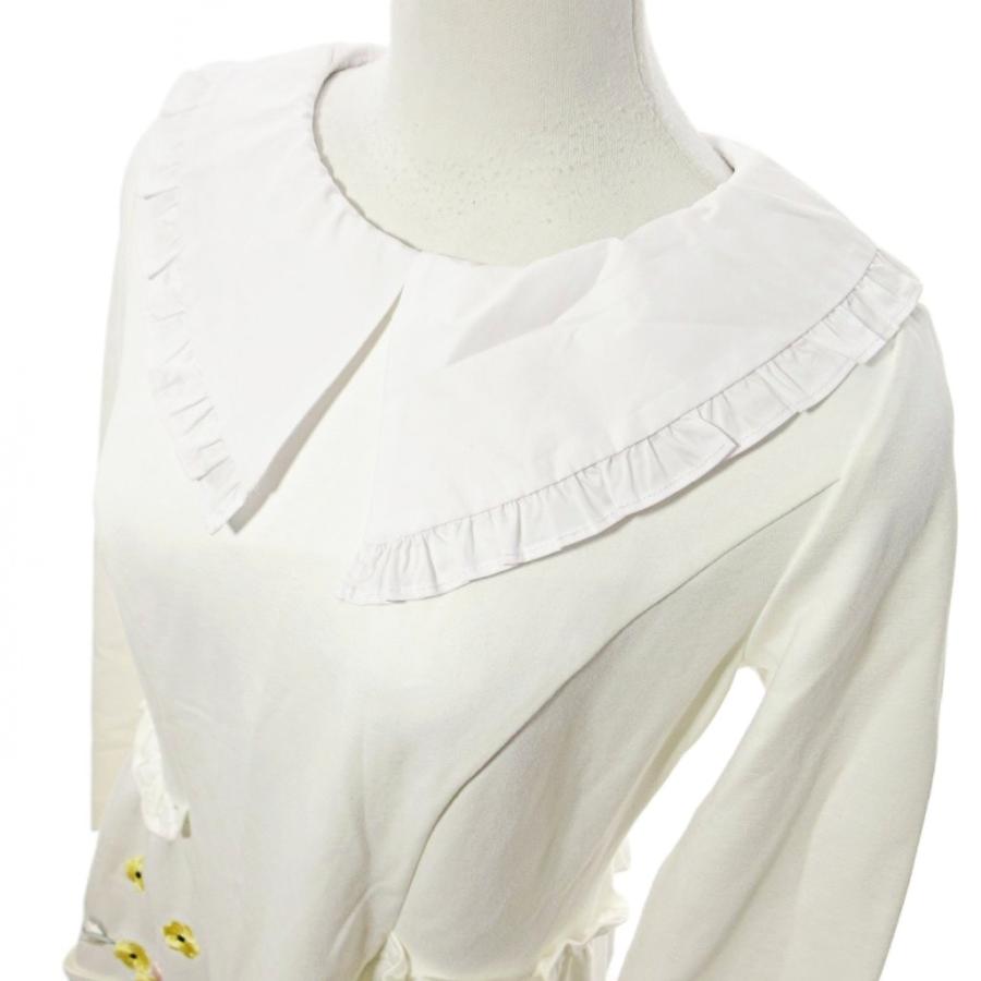 チェスティ Chesty 美品 21A503 ワンピース 長袖 膝丈 ティアード 白襟 