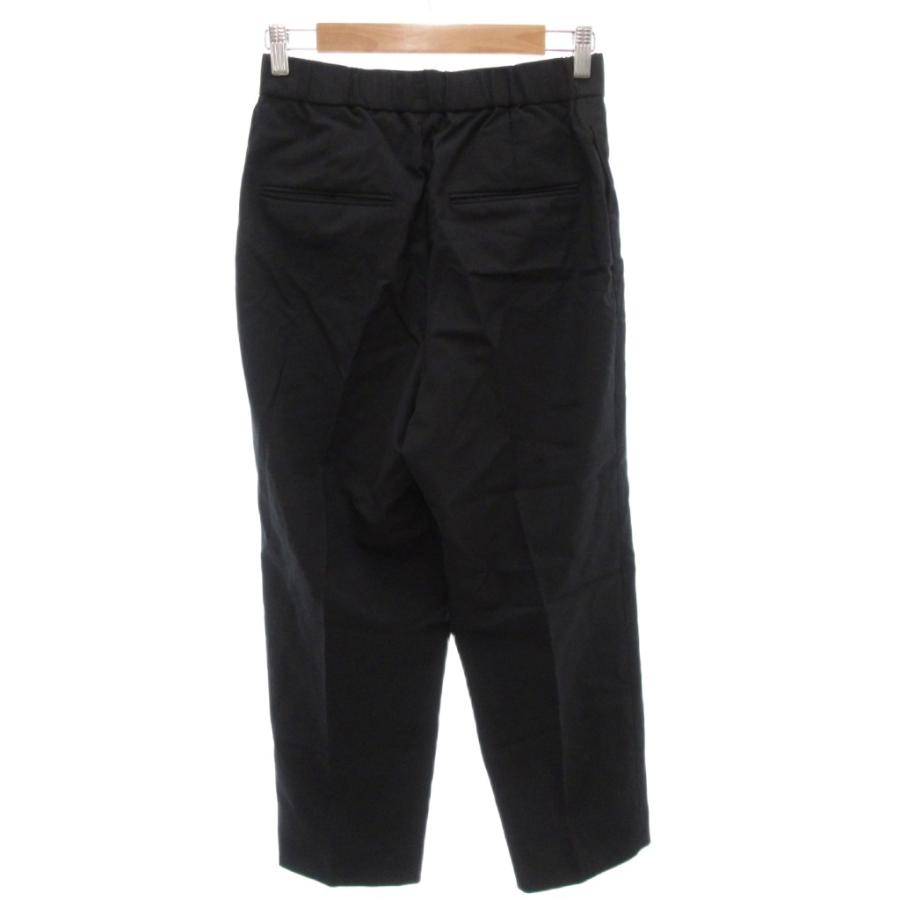 エイトン ATON テーパード イージーパンツ スラックス ウール 00 黒