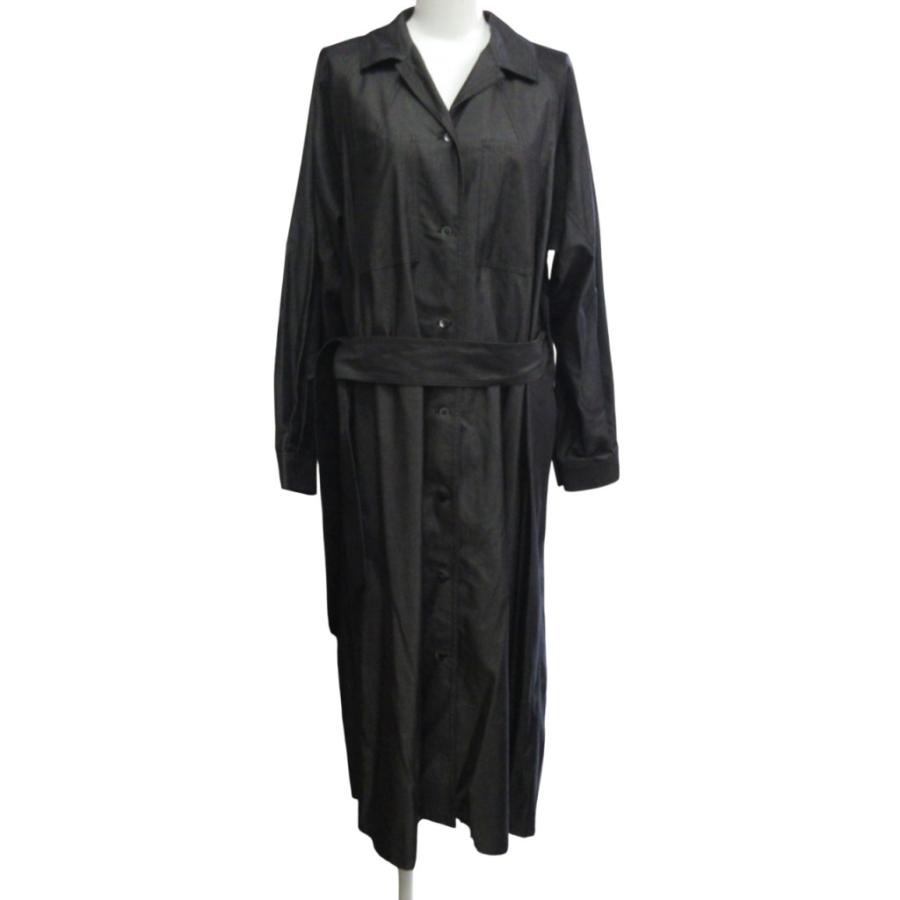 セヤ Seya. 美品 MEI COAT-DRESS SILK DENIM CHARCOAL コートドレス  