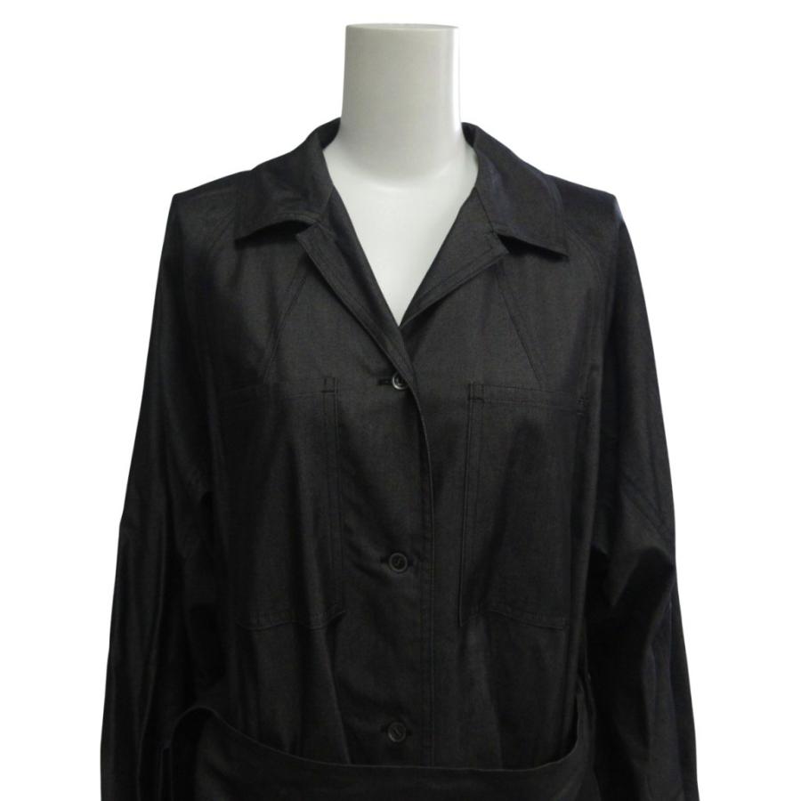 セヤ Seya. 美品 MEI COAT-DRESS SILK DENIM CHARCOAL コートドレス