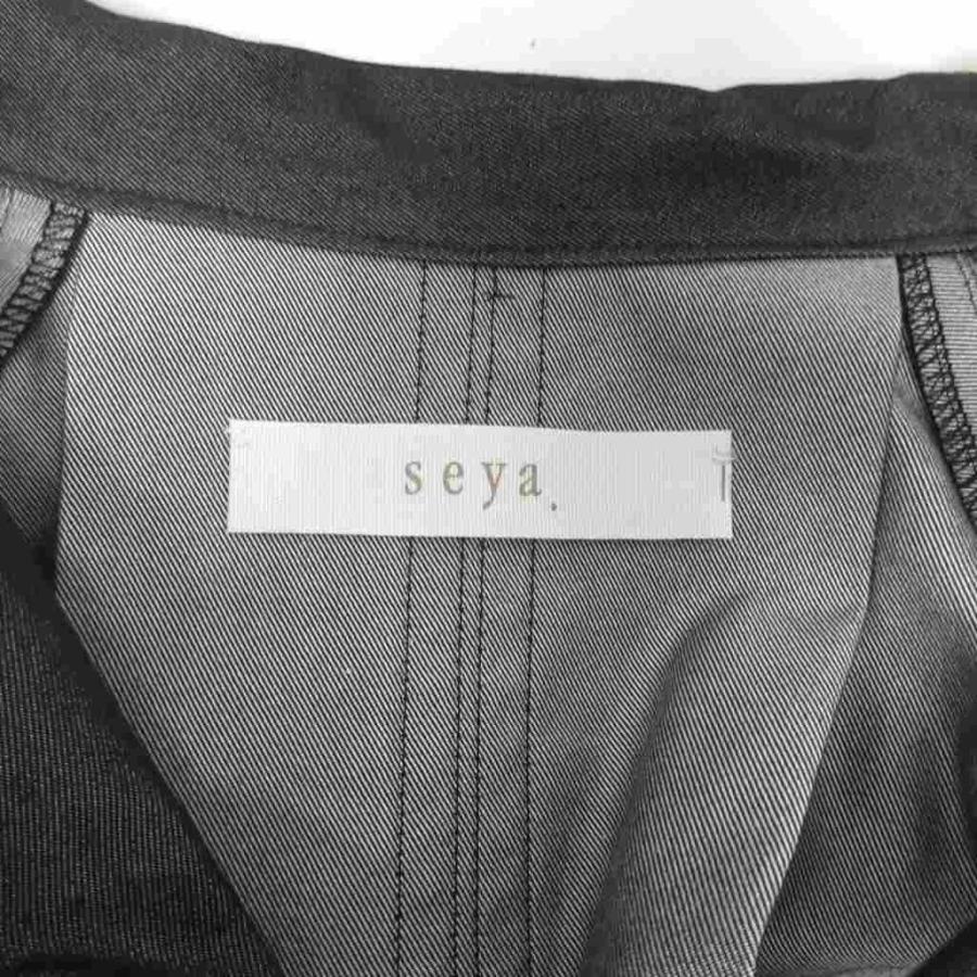 セヤ Seya. 美品 MEI COAT-DRESS SILK DENIM CHARCOAL コートドレス