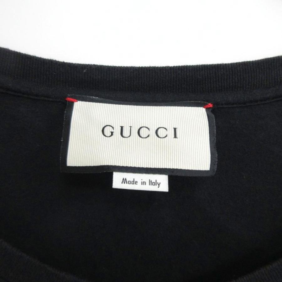 【中古】グッチ GUCCI ロゴ ウォッシュドオーバーサイズ Tシャツ 440103 半袖 ヴィンテージ加工 黒 M ■MNK2 GUCCI（グッチ） ロゴ ウォッシュドオーバーサイズ Tシャツ 440103