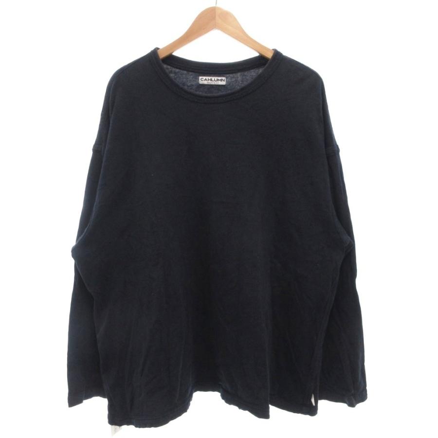 カウラム CAHLUMN by A.H. Tシャツ ロンT 長袖 オーバーサイズ XXL 紺 