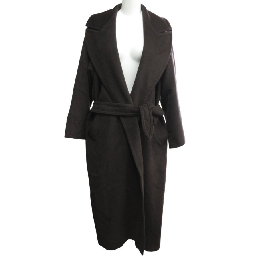 【中古】マックスマーラ 美品 白タグ マニュエラ アイコンコート ベルテッドコート カシミヤ混 ブラウン 40 ■MNK2 Max Mara（マックスマーラ） 美品 白タグ マニュエラ アイコンコート