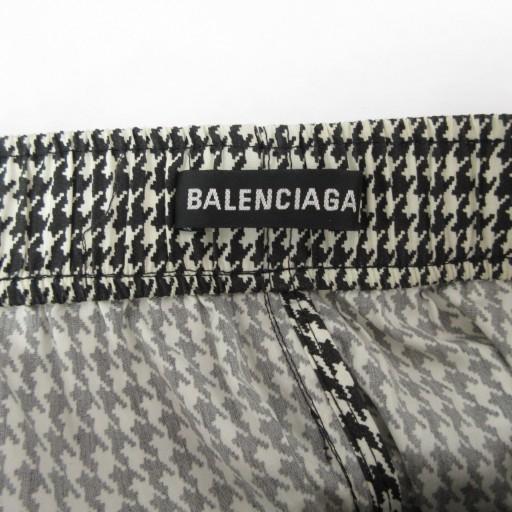 【中古】バレンシアガ BALENCIAGA ロングパンツ ハウンドトゥースチェック 千鳥格子 ロゴ 刺繍 44 約S ■MNK2 BALENCIAGA（バレンシアガ） ロングパンツ イージーパンツ ハウンド