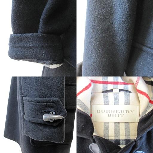 BURBERRY BRIT ダッフルコート ウール　ノバチェック　ブラック　40 バーバリー BURBERRY ノバチェック ダッフルコート ウール 【公式通販】