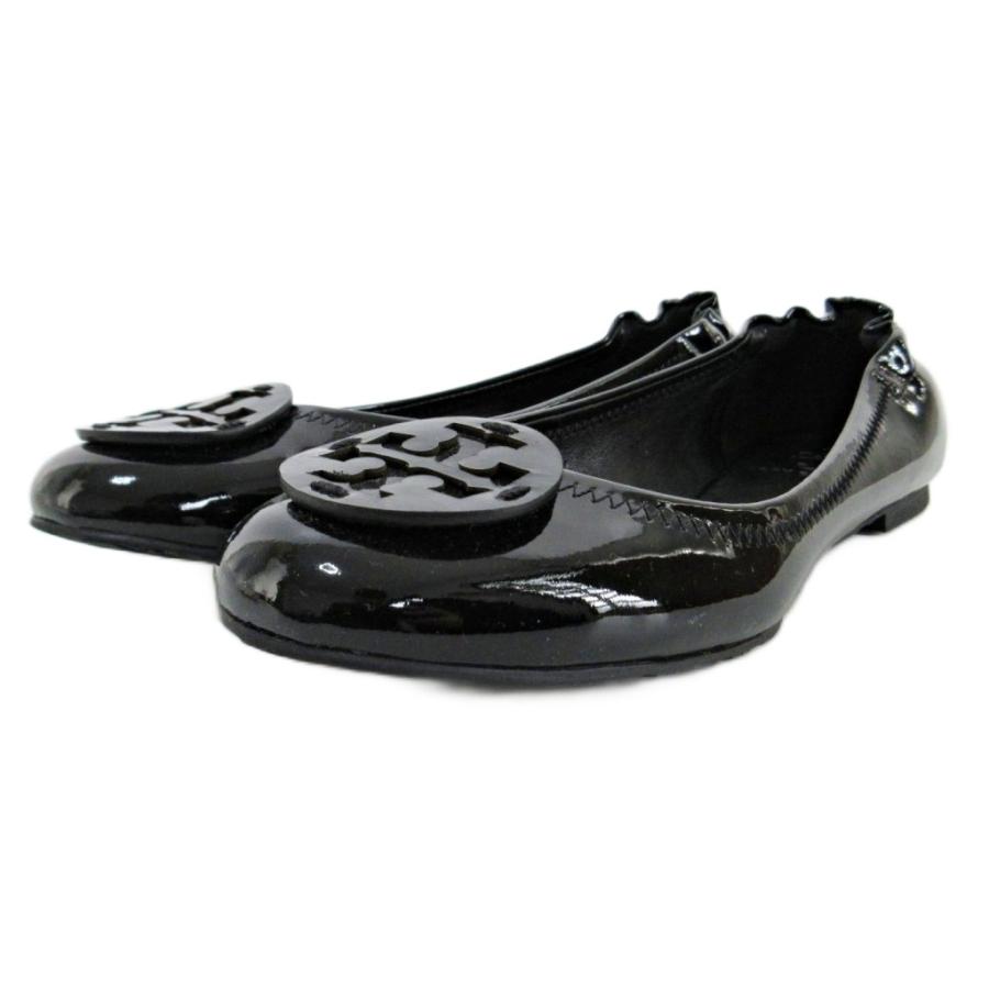 ◆美品【Tory Burch】トリーバーチ フラットシューズ 黒 TORY BURCH トリーバーチ 美品 パテントレザー バレエシューズ