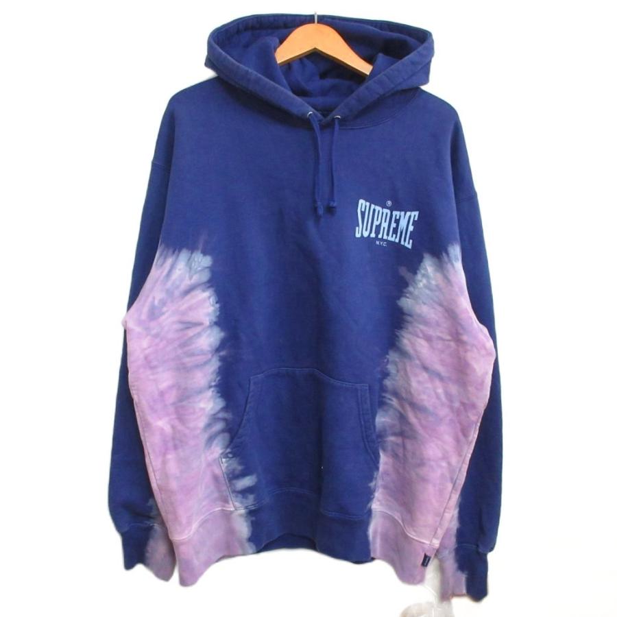 【中古】シュプリーム 21AW Bleached Hooded Sweatshirt タイダイ柄 パーカー ブリーチ フーディ パープル L IBO84 Supreme（シュプリーム） SUPREME 21AW Bleached Hooded Sweatshirt