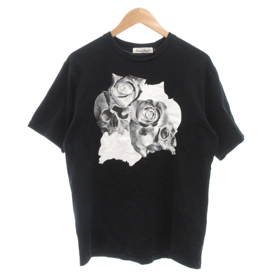 アンダーカバー UNDERCOVER スカルローズ プリント Tシャツ 半袖 2 黒