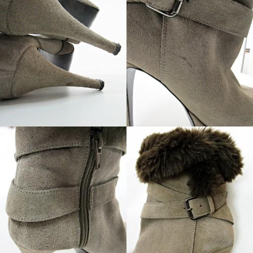 DIANA（ダイアナ） ショートブーツ ピンヒール ファー スウェード