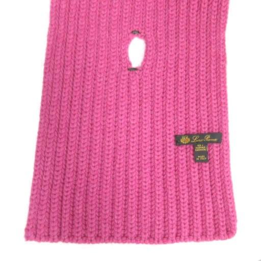 【中古】ロロピアーナ Loro Piana 最高級 極美品 カシミヤ100% リブ編み ニットマフラー イタリア製 ピンク ロロピアーナ Loro Piana 最高級 極美品 カシミヤ100% リブ編み ニット