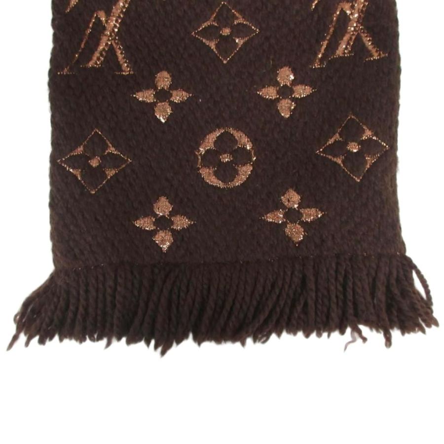 美品△LOUIS VUITTON ルイヴィトン M71383 エシャルプ ロゴマニア シャイン ウール シルク マフラー マロン ブラウン イタリア製 正規品 レディース LOUIS VUITTON（ルイ・ヴィトン） （美品）LOUIS VUITTON ルイ