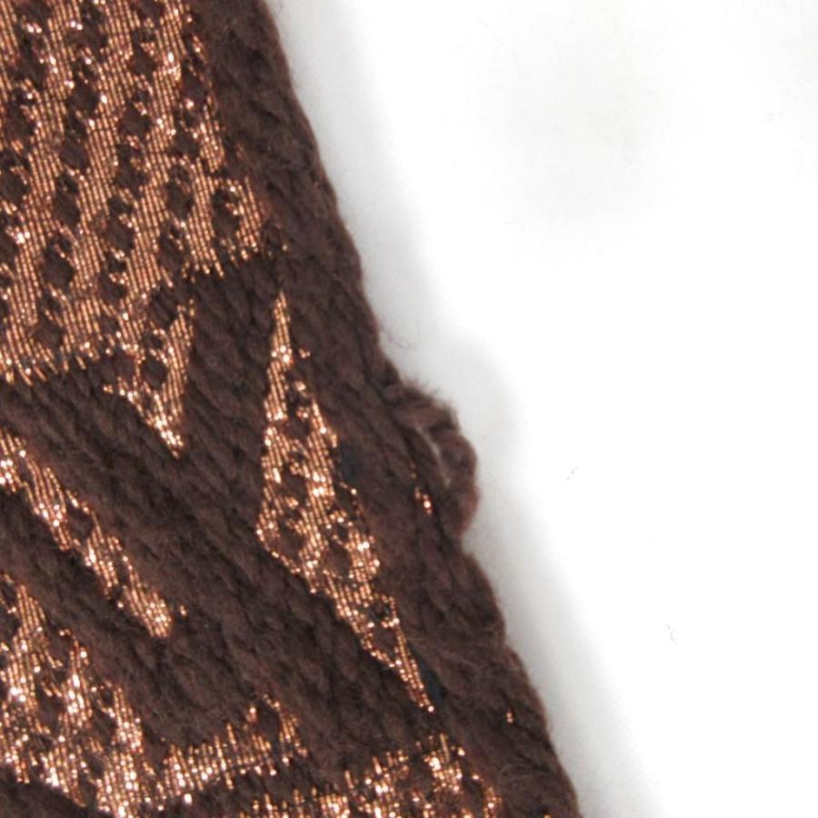 【中古】ルイヴィトン エシャルプ ロゴマニア シャイン マロン マフラー モノグラム M71383 茶 ブラウン ■MNK3 LOUIS VUITTON（ルイ・ヴィトン） エシャルプ ロゴマニア シャイン