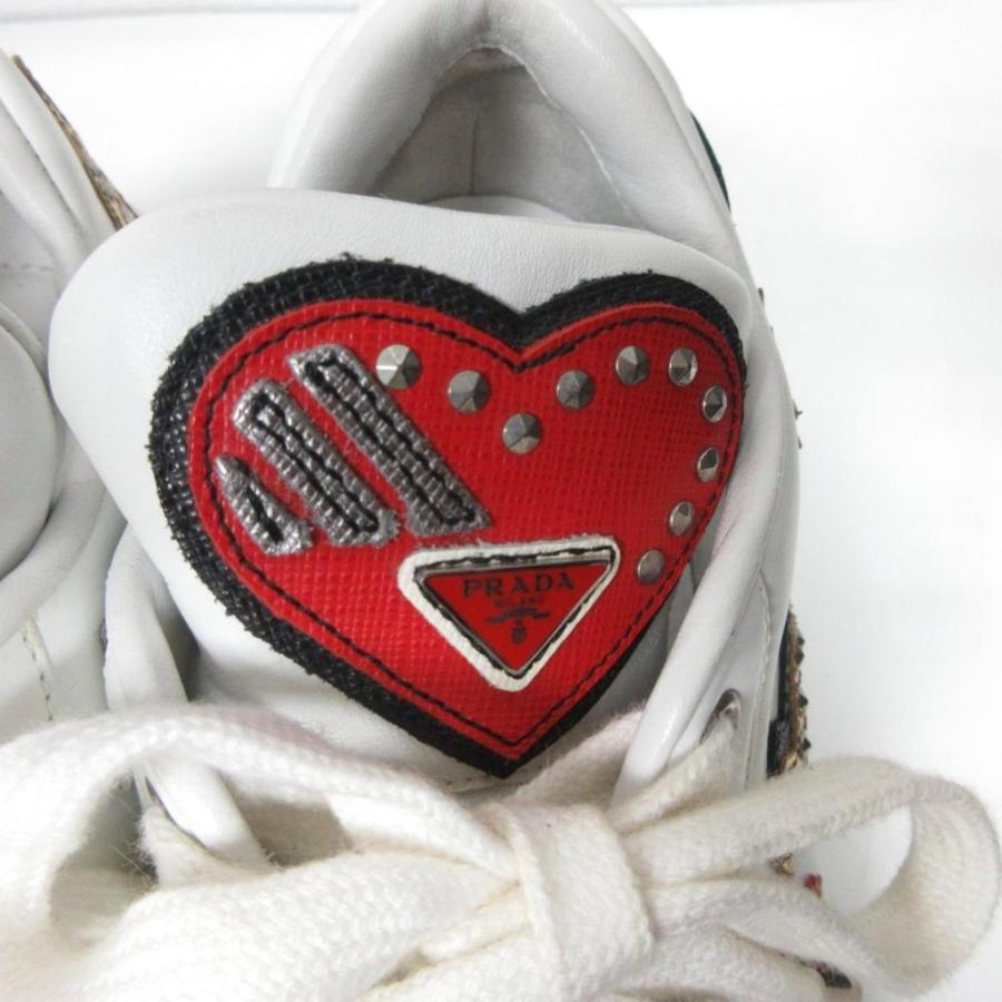 PRADA（プラダ） PRADA 1E319L ハート ワッペンスタッズ スニーカー