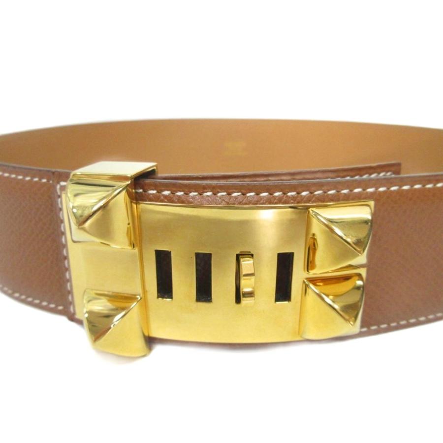 エルメス HERMES コリエドシアン 新品未使用 シルバー ブラウン T刻印 HERMES（エルメス） 【新品同様】エルメス コリエドシアン 24 レザー