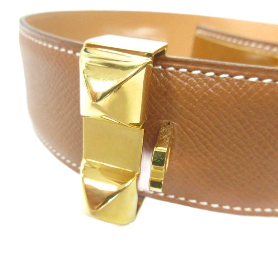 HERMES（エルメス） メドール コリエドシアン ベルト レザー ゴールド