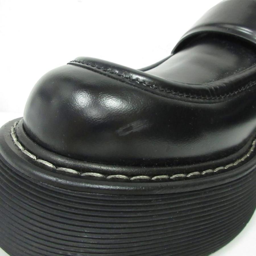 【中古】ボッテガヴェネタ SWELL LOAFERS スウェル ローファー ボリュームソール レザー 40 黒 ブラック ■MNK3 BOTTEGA VENETA（ボッテガ・ヴェネタ） BOTTEGA VENETA SWELL LOAFERS