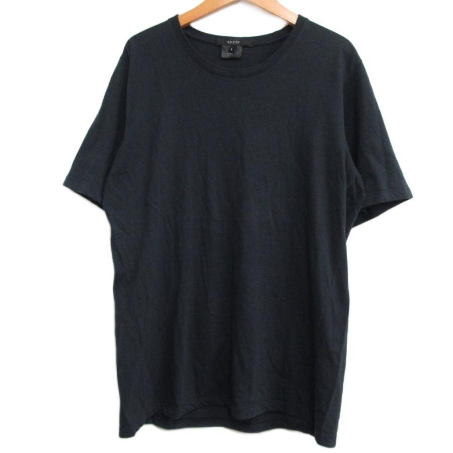 【中古】グッチ GUCCI by TOM FORD トムフォード期 ロゴ刺繍 クルーネックTシャツ 半袖 ダークネイビー 紺 L ☆AA GUCCI（グッチ） GUCCI by TOM FORD トムフォード期 ロゴ刺繍 クルー