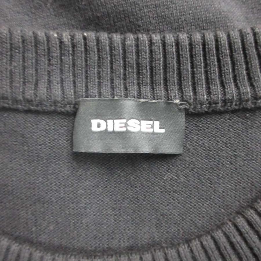 DIESEL（ディーゼル） カラーバー ニット セーター 長袖 黒 ブラック