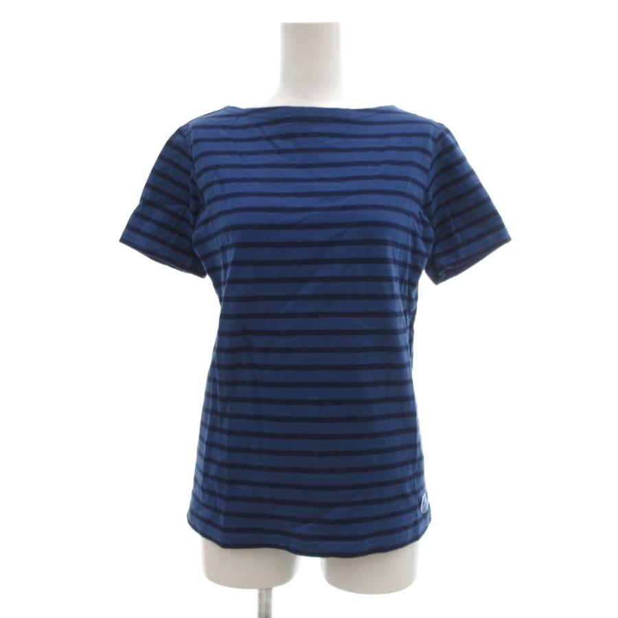 オーシバル　ボーダーTシャツ　ネイビー　ニコアンド　ボートネック ORCIVAL］ボートネック5分袖ボーダープルオーバー／オーシバル ｜オン