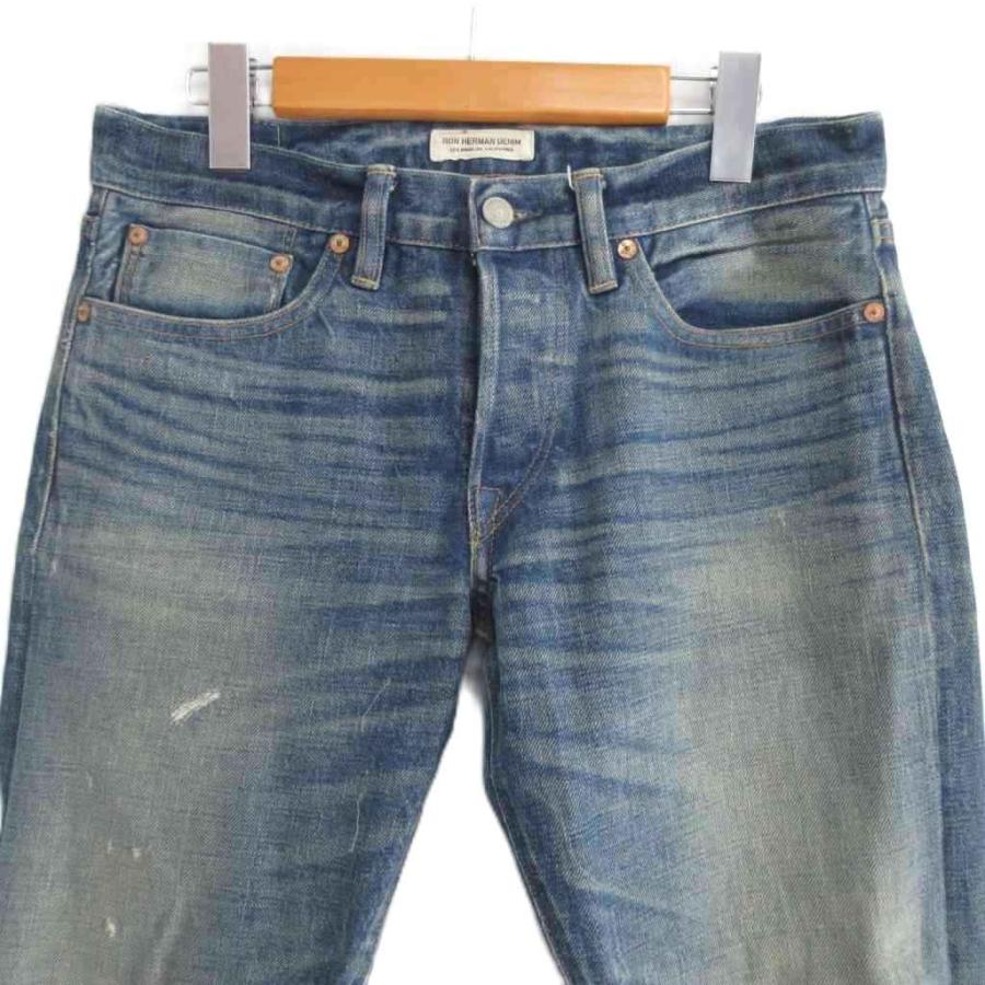 Ron Herman ロンハーマン ボトムス 29 インディゴ メンズ ロンハーマン Ron Herman ダメージデニム ジーンズ ボタンフライ USA製