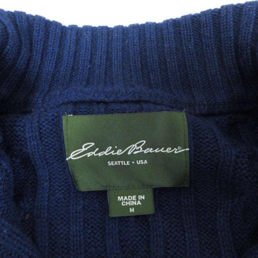 エディーバウアー EDDIE BAUER ケーブルニット セーター ハーフジップ 