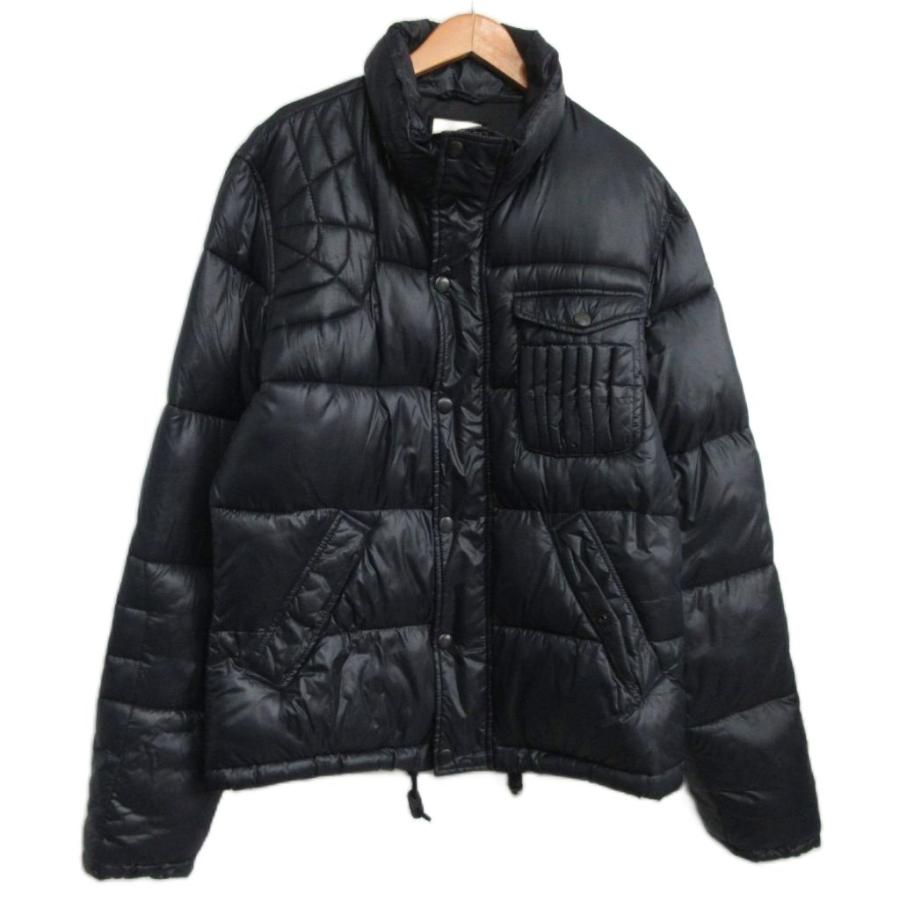 【中古】ディーゼル DIESEL 美品 中綿ジャケット パフジャケット ワッペン L 黒 ブラック メンズ DIESEL（ディーゼル） 美品 中綿ジャケット パフジャケット ワッペン L