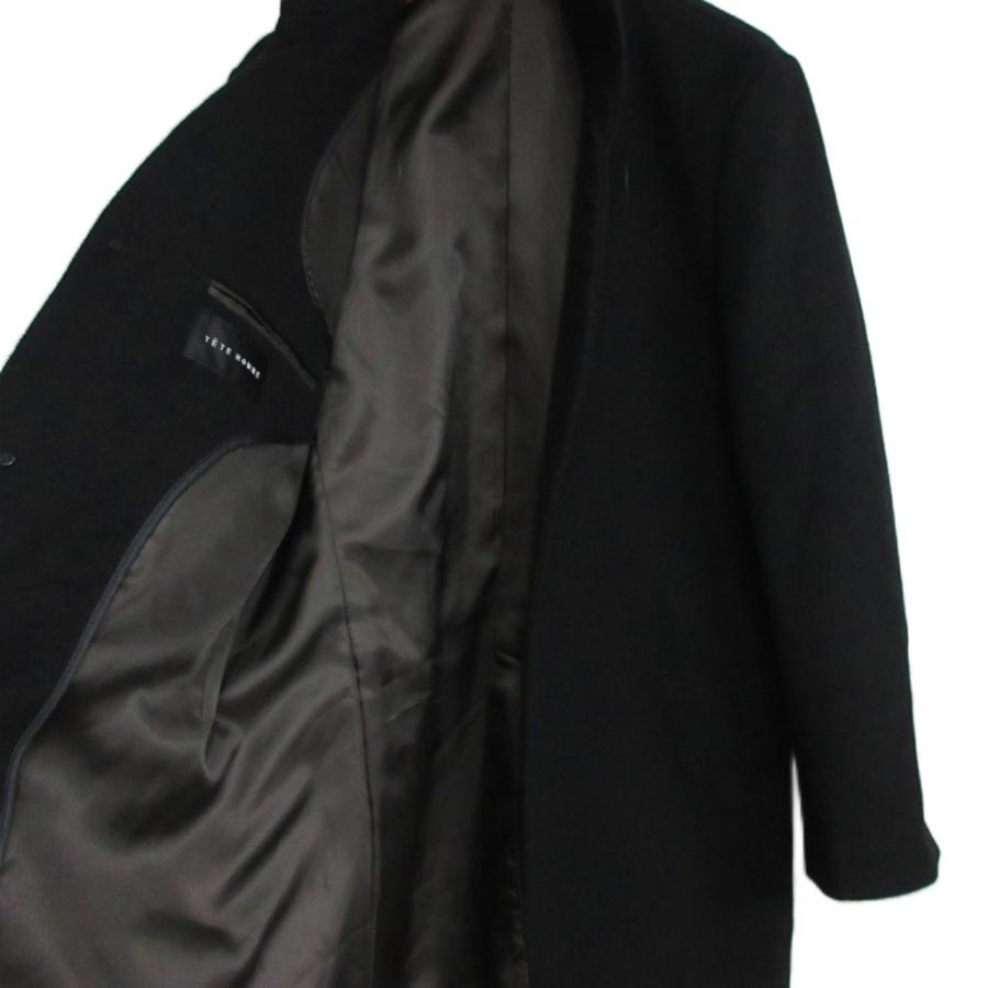 テットオム TETE HOMME カシミヤブレンド チェスターコート サイズ4 黒