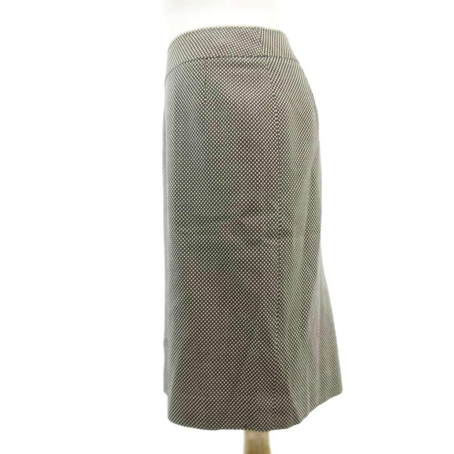 バーバリー ロンドン BURBERRY LONDON シルク スカート ひざ丈 茶