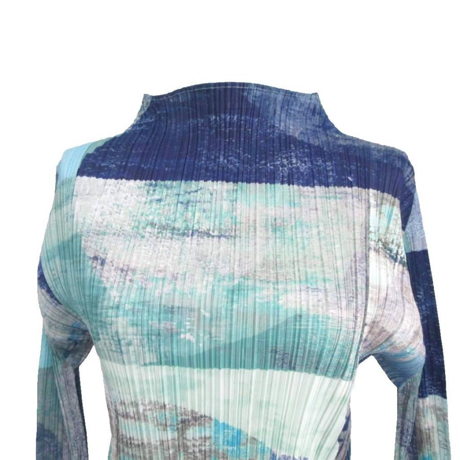 【レアプリント】プリーツプリーズ　花柄模様が美しい　長袖　ボトルネックシャツ プリーツプリーズ PLEATS PLEASE イッセイミヤケ 極美品 21AW FROSTY