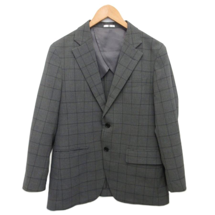 未使用級美品　スーツセレクト　4S 3ピーススーツ　グレーチェック　Y4 ホームアイホーム スリーピーススーツ メンズ ビジネス スリムスーツ
