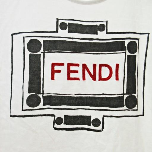 FENDI（フェンディ） ロゴ プリント 刺繍 Tシャツ カットソー 半袖 36