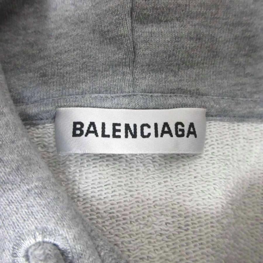 BALENCIAGA Parisプリント グレー 長袖　パーカー【S】バレンシア 中古・古着通販】BALENCIAGA (バレンシアガ) ロゴプリントパーカー
