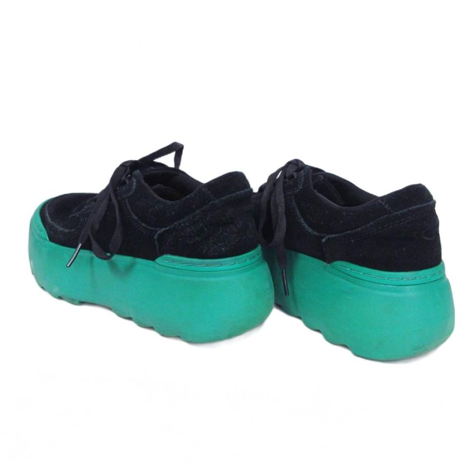 新品 アグ UGG 厚底スニーカー 黒×緑 25センチ アグ オーストラリア UGG australia Marin Mega Lace マリンメガレース