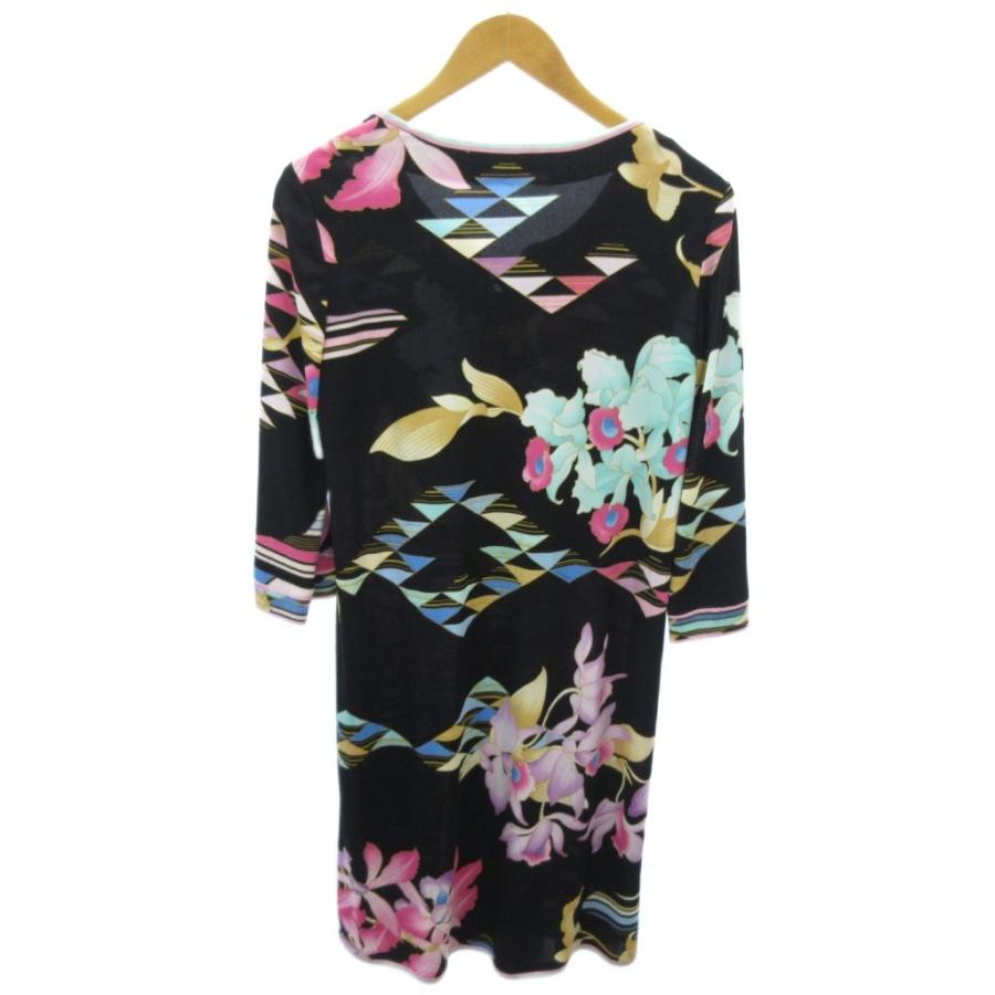 LEONARD（レオナール） 美品 ワンピース フロントレースアップ 花柄 七