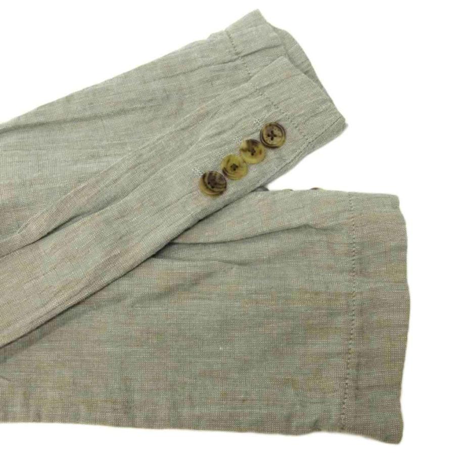 パパス Papas テーラードジャケット 裏地なし 3B リネン コットン S