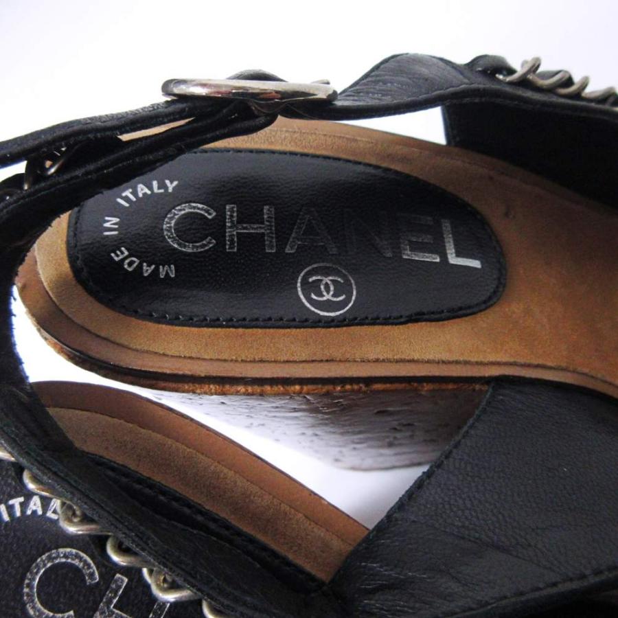 CHANEL（シャネル） コルクサンダル ココマーク ロゴ チェーン レザー