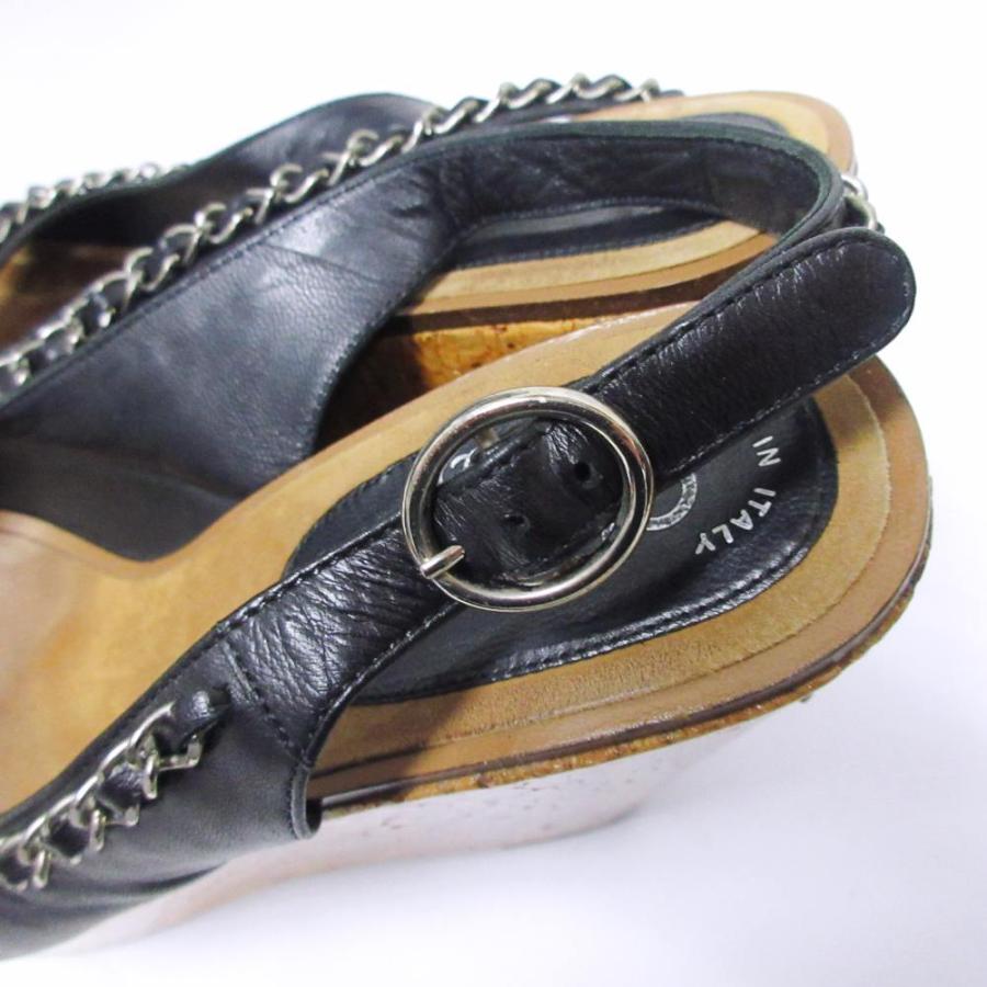 CHANEL（シャネル） コルクサンダル ココマーク ロゴ チェーン レザー