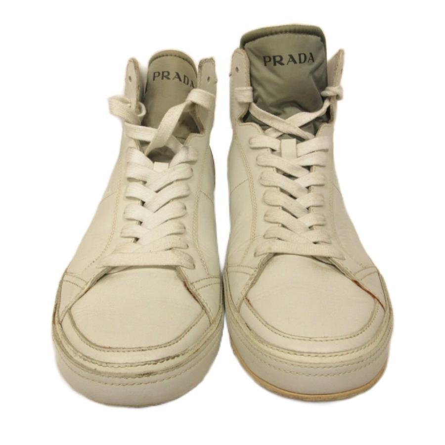 【美品】プラダ PRADA ハイカット スニーカー 三角ロゴ レザー PRADA SPORT（プラダスポーツ） スニーカー シューズ ハイカット 三角