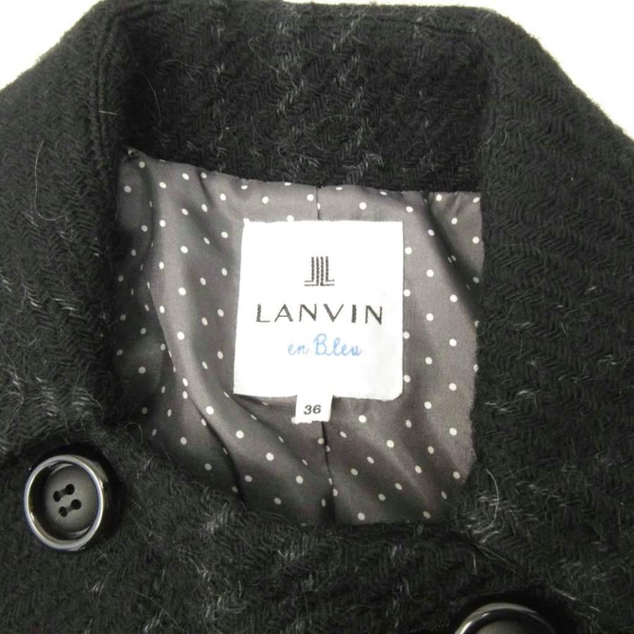 ランバンオンブルー LANVIN en Bleu 美品 コート ダブル チェック柄 