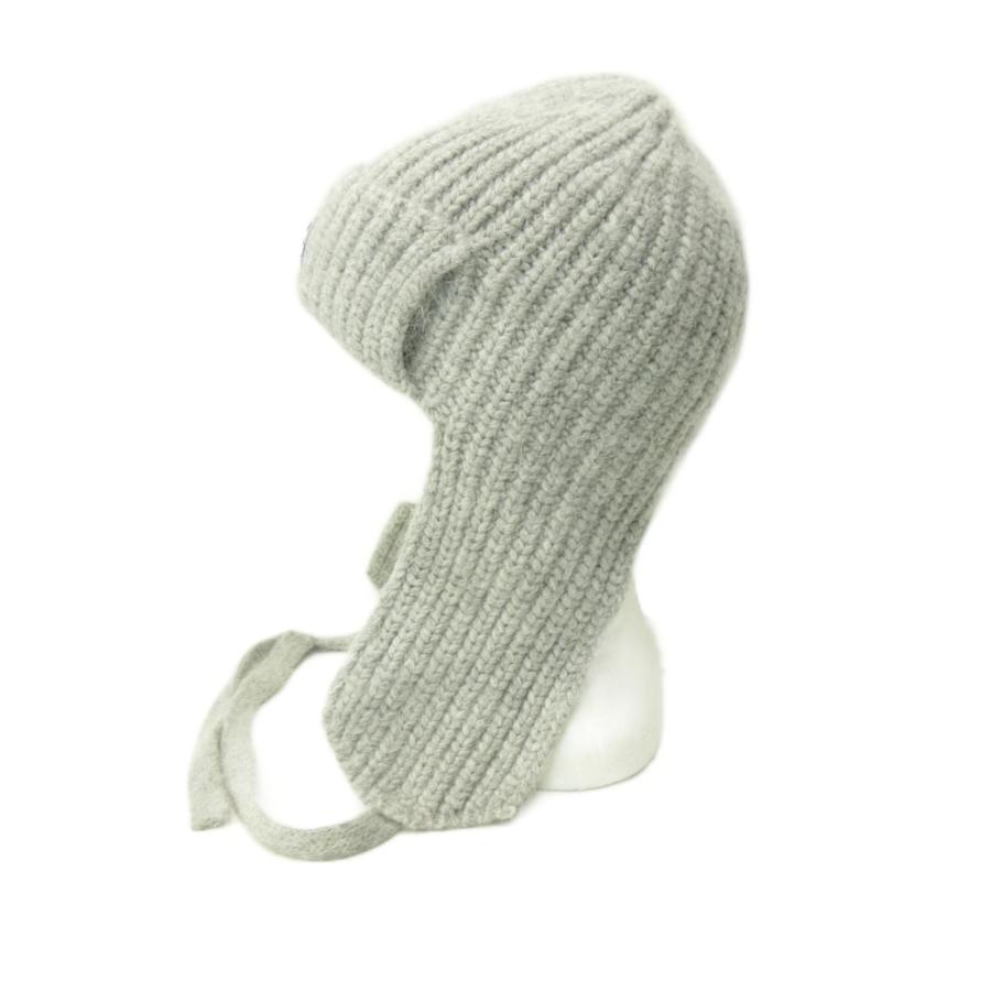 cycle by myob ニット帽　耳付き　ビーニー Draw code flight knit cap -black- – Cycle by myob
