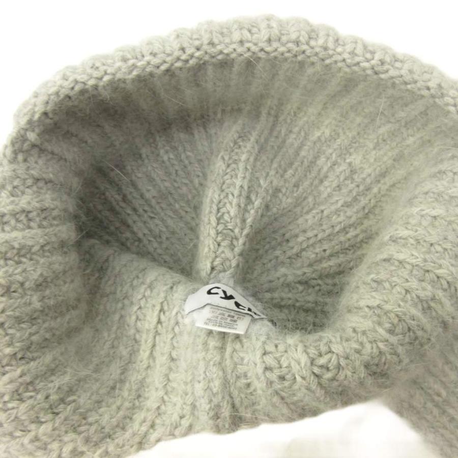 cycle by myob ニット帽　耳付き　ビーニー グレー Cycle/サイクル 】DRAW CODE MOHAIR KNIT CAP/ドローコードモヘア