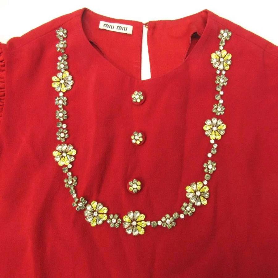 miu miu（ミュウミュウ） 美品 プルオーバー シャツ ブラウス ビジュー