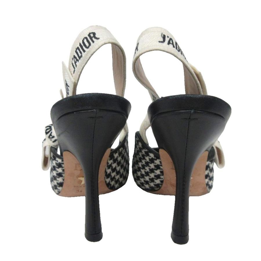 クリスチャンディオール Christian Dior J'Adior ジャディオール スリングバック パンプス ハウンドトゥースチェック 34 D IBO92_3
