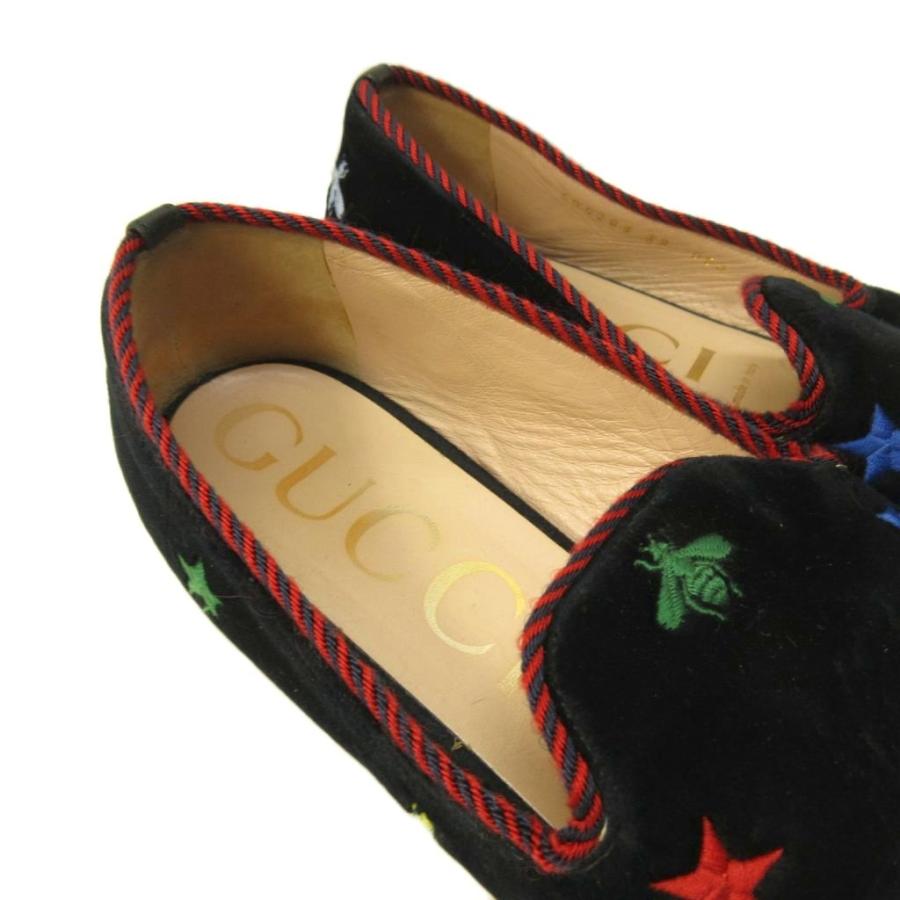 GUCCI（グッチ） ローファー シューズ ベルベット 星 ハチ 刺繍 39 