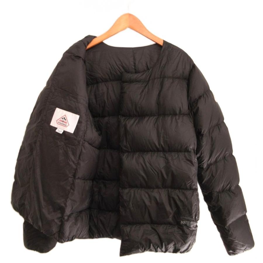 ピレネックス Pyrenex ORDESA ノーカラーダウンジャケット ワッペン M